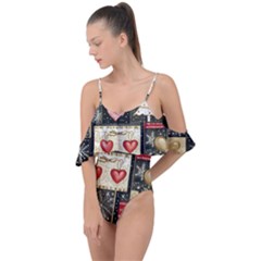 Christmas Reindeer Drape Piece Swimsuit by Posterlux