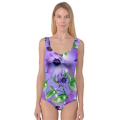 Purple Flower Nature Princess Tank Leotard  by Posterlux
