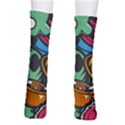 Funky Alien Pattern Abstract Colourful Drawing Crew Socks View2