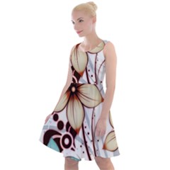 Flowers Flowers Pattern Knee Length Skater Dress by Posterlux