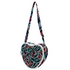 Leaves Pattern Patterns Colorful Heart Shoulder Bag by Posterlux
