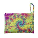 Fractal Spiral Abstract Background Vortex Yellow Foldable Grocery Recycle Bag View3