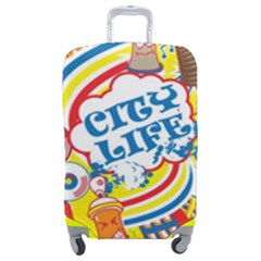 Colorful City Life Horizontal Seamless Pattern Urban City Luggage Cover (medium) by Bedest