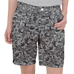 Be True Be Yourself Typographic Print Pattern Women s Pocket Shorts by dflcprintsclothing