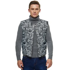 Be True Be Yourself Typographic Print Pattern Men s Button Up Puffer Vest	 by dflcprintsclothing