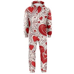 Be My Valentine Hooded Jumpsuit (men) by pollyparadiseartshop