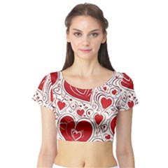 Be My Valentine Short Sleeve Crop Top by pollyparadiseartshop