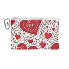 Be My Valentine Canvas Cosmetic Bag (medium) by pollyparadiseartshop