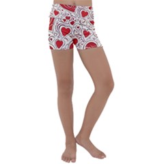 Be My Valentine Kids  Lightweight Velour Yoga Shorts by pollyparadiseartshop