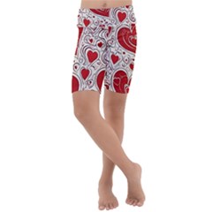 Be My Valentine Kids  Lightweight Velour Cropped Yoga Leggings by pollyparadiseartshop