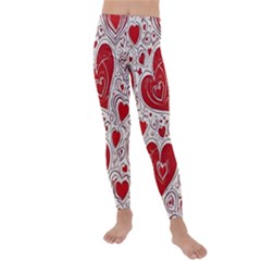 Be My Valentine Kids  Lightweight Velour Leggings by pollyparadiseartshop