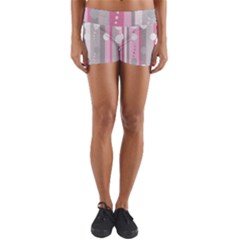 Candy Yoga Shorts by pollyparadiseartshop