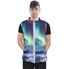 Northern Lights Aurora Night Nature Men s Puffer Vest by Posterlux