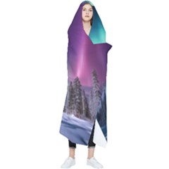 Northern Lights Aurora Night Nature Wearable Blanket by Posterlux