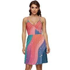 Art Abstract Pattern V-neck Pocket Summer Dress  by Salmanaz77