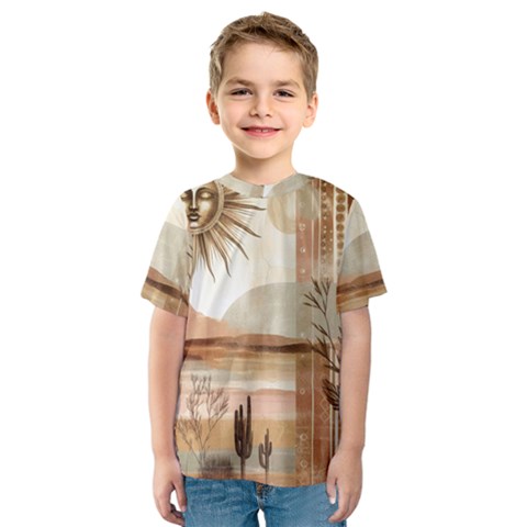Abstract Sun Boho Bohemian Design Kids  Sport Mesh T-shirt by Salmanaz77