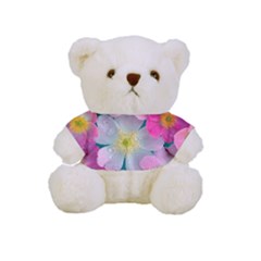 Pink Neon Flowers Flower Full Print Cuddly Teddy Bear by Cemarart