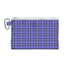 Blue Tartan Plaid 1 Canvas Cosmetic Bag (medium) by dressshop
