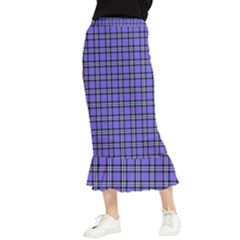 Blue Tartan Plaid 1 Maxi Fishtail Chiffon Skirt by dressshop