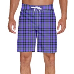 Blue Tartan Plaid 1 Men s Beach Shorts by dressshop