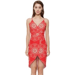 Crimson Current Wrap Frill Dress by ArtfulThreads