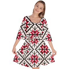 Ukrainian Folk Seamless Pattern Ornament Ethnic Ornament Border Element Traditional Art Velour Kimono Dress