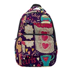 Collage Worx Black Collage Cupcake Eifel Tower Fireworks Paris Carry-on Travel Backpack by Grandong