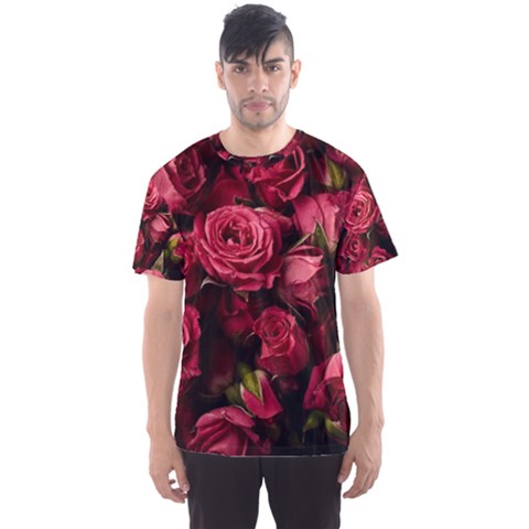Floral Buds Of Roses Beautiful Flowers Men s Sport Mesh T-shirt by Grandong