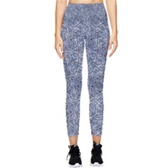 Blue Ornament Complex Mosaic Print Pattern Pocket Leggings  by dflcprintsclothing