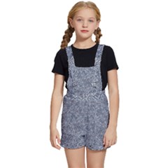 Blue Ornament Complex Mosaic Print Pattern Kids  Short Overalls by dflcprintsclothing