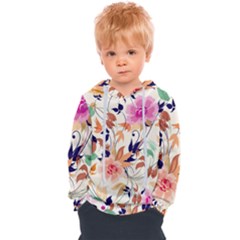 Abstract Floral Background Kids  Overhead Hoodie by kyorashop23