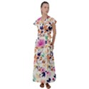 Abstract Floral Background Flutter Sleeve Maxi Dress View1