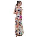 Abstract Floral Background Flutter Sleeve Maxi Dress View2