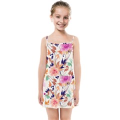 Abstract Floral Background Kids  Summer Sun Dress by kyorashop23