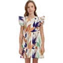 Abstract Floral Background Kids  Winged Sleeve Dress View1