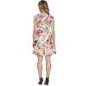 Abstract Floral Background Cap Sleeve High Waist Dress View4