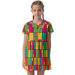 Abstract-background Kids  Asymmetric Collar Dress by kyorashop23