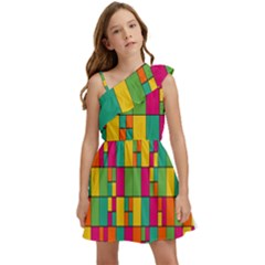 Abstract-background Kids  One Shoulder Party Dress by kyorashop23