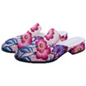 Fantasy Pink Flowers Stained Glass Women s Classic Backless Heels View2