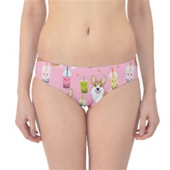 Corgi Bubble Boba Tea Pink Pattern Hipster Bikini Bottoms by Salmanaz77
