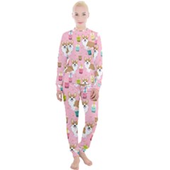Corgi Bubble Boba Tea Pink Pattern Women s Lounge Set by Salmanaz77