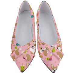 Corgi Bubble Boba Tea Pink Pattern Women s Bow Heels by Salmanaz77