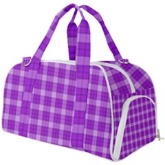 Purple Plaid Tartan 3 Burner Gym Duffel Bag by dressshop