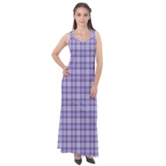 Purple Plaid Tartan 2 Sleeveless Velour Maxi Dress by dressshop