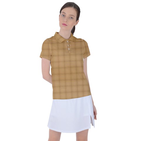 Autumn Fall Plaid Tartan 1 Women s Polo T-shirt by dressshop