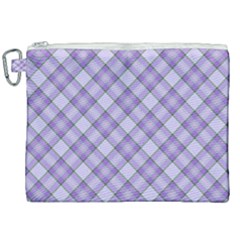 Purple Plaid Tartan 2 Diagonal Canvas Cosmetic Bag (xxl) by dressshop