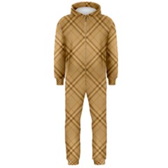 Autumn Fall Plaid Tartan 1 Diagonal Hooded Jumpsuit (men) by dressshop