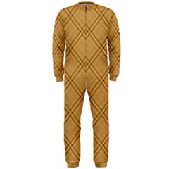 Autumn Fall Plaid Tartan 1 Diagonal Onepiece Jumpsuit (men) by dressshop