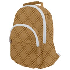 Autumn Fall Plaid Tartan 1 Diagonal Rounded Multi Pocket Backpack by dressshop