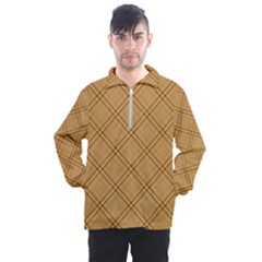 Autumn Fall Plaid Tartan 1 Diagonal Men s Half Zip Pullover by dressshop
